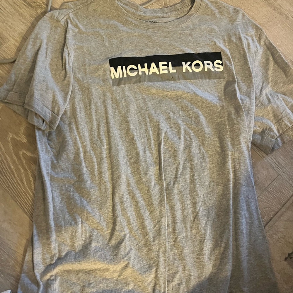 Michael Kors Light Gray Logo Crewneck Tee